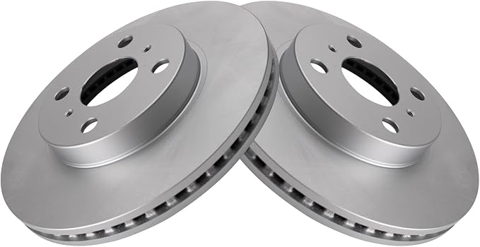 TRQ Front Brake Rotors Set Vented Premium G-Coated Compatible with 2013 Scion iQ 2012-2019 Toyota Prius C 2007-2018 Yaris