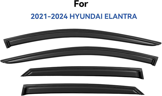 Window Visors Rain Guards Shield for 2021 2022 2023 2024 2025 2026 Hyundai Elantra, Out-Channel Window Vent Wind Deflectors Visors Shades for 21-26 Elantra