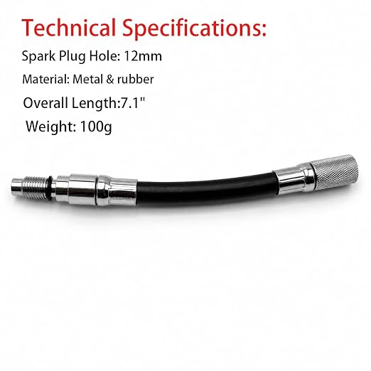 Upgrade 5608 Compression Tester Adapter 12mm Compatible with 2008 and Newer Ford 4.6L, 5.4L and 6.8L 3-Valve Engines with 12mm Spark Plugs