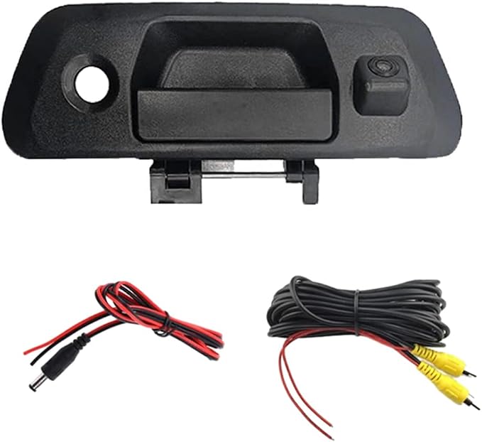 Riloer Tailgate Handle Rear View Backup Camera with Static Guidelines Black, Compatible with Nissan 2015-2018 Navara D23 NP300, CCD (Charge-Coupled Device) Tailgate Door Handle Camera