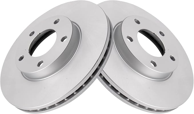 TRQ Front Brake Rotor Set G Coated Vented Compatible with 2004-2013 Mazda 3