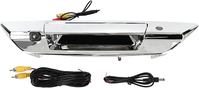 Backup Camera Qiilu Rear View License Plate Reverse Camera Car Trunk Handle Color Backup Camera IP66 150‑170° Wide Angles Replacement for 2017‑2021(Silver)