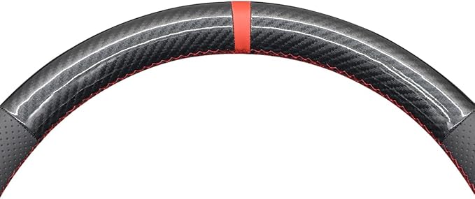 MEWANT DIY Black Artificial Leather PU Carbon Fiber Steering Wheel Cover for Chevy Blazer Silverado 1500 2500 Suburban