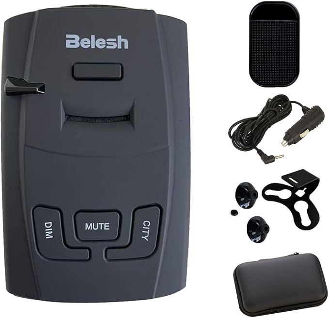 S360 Laser Radar Detector for Cars – City/Highway Mode, Mute & DIM Function, Voice Alert, Long Range Detection, Easy Installation, Compatible with All Vehicles