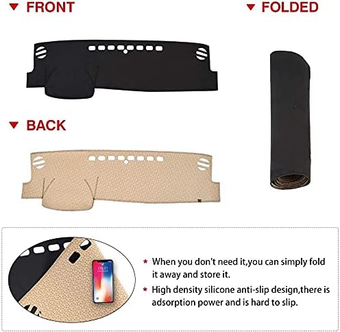 Autorder Dashboard Cover Mat for 2018-2022 2023 2024 Toyota Camry Accessories Dash Cover Flannel Dash Mat Sunshade Glare UV Rays Protector (Without HUD)