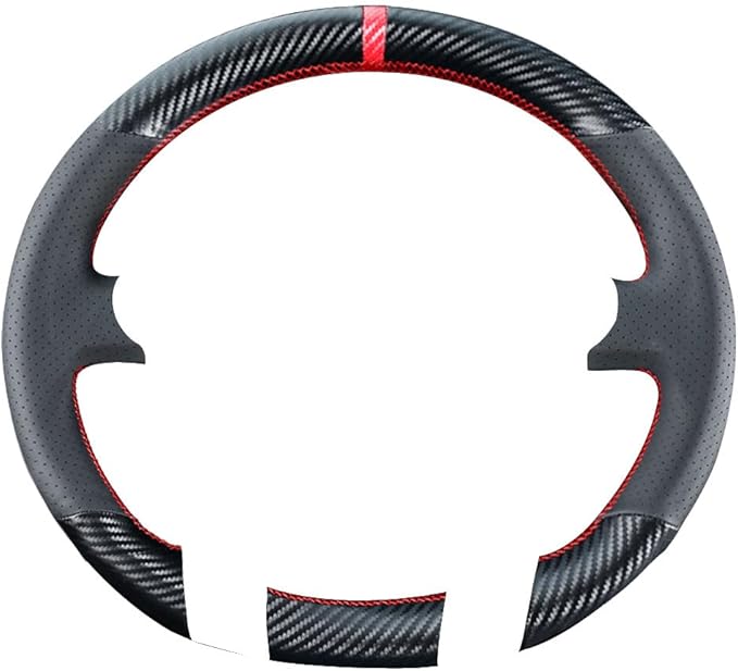 DIY Sew Carbon Fiber Steering Wheel Covers for Toyota Prius Hatchback 2010 2011 2012 2013 2014 2015 / Prius V Wagon Plug-in 2012-2017 / Prius C 2012-2019 15 inches Leather Interior Accessories