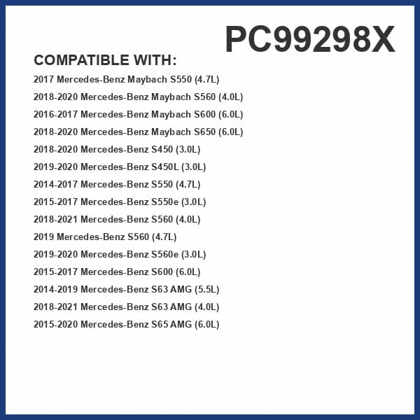 PureFlow Cabin Air Filter PC99298X | Fits 2014-2017 Mercedes-Benz S550, 2018-2021 S560, 2018-2020 S450, 2014-2017 S63 AMG, 2015-2020 S65 AMG, 2015-2017 S550e