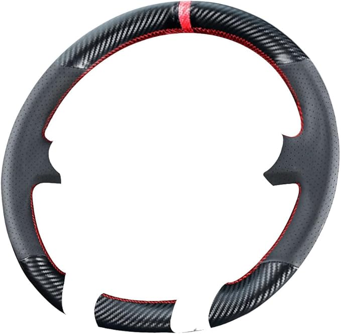 DIY Sew Carbon Fiber Steering Wheel Covers for Toyota Prius Hatchback 2010 2011 2012 2013 2014 2015 / Prius V Wagon Plug-in 2012-2017 / Prius C 2012-2019 15 inches Leather Interior Accessories