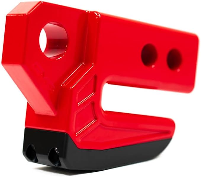 DV8 Offroad Xtract Hitch Skid Plate | Hitch Mounted Rear Skid Plate | 1" Thick Mount for 3/4" D-Ring | Designed to Mount to 2" Receiver with a 5/8" Pin | 13,000 lb Working Load Limit (Red)