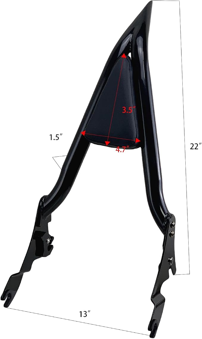 22" Quick Release Sissy Bar with Docking for Harley | 2009-2013,Passenger Backrest Touring for Road King Road Glide Street Glide Electra Glide Road King Ultra CVO Limited