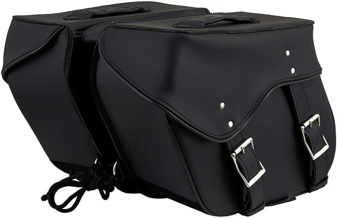 Milwaukee Leather SH55201ZB Black Large PVC Zip-Off Throwover Motorcycle Saddlebags - One Size