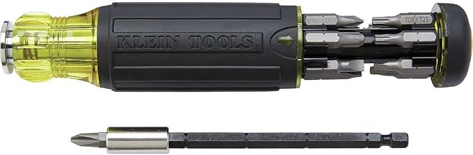Klein Tools 32933 Impact Driver, 7-in-1 Impact Flip Socket Set & 32308 Multi-bit Stubby Screwdriver & 32303 Multi-Bit Screwdriver/Nut Driver