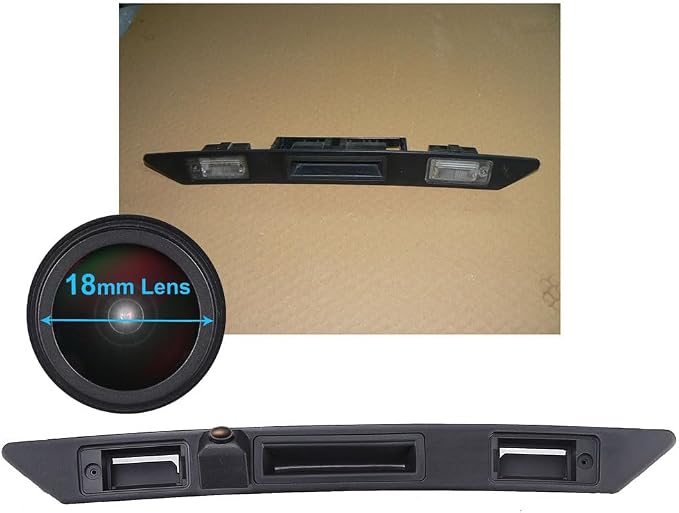 18 mm Lens with Micro Switch Plug and Play with Number Plate Lighting without Keyhole Night Vision HD Reversing Camera Replacement for A3 A4 A6 A6L 8V 8P Q7 RS3 8P1 8PA S3 V6 Allroad Sportback Quattro