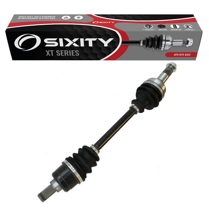 Sixity XT Rear Right CV Axle for Yamaha YFM700 Grizzly EPS LE SE FI 2016-18 | 4x4 Auto. Complete axle assembly with a 5140 chrome steel shaft, inboard and outboard CV joints, fully assembled