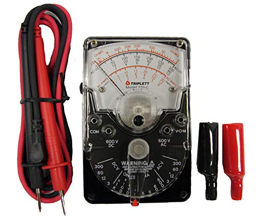 Triplett 3022 Model 310-C Hand-Sized Analog Multimeter with Polarity Reversing Switch - AC/DC Voltage, DC Current, Resistance