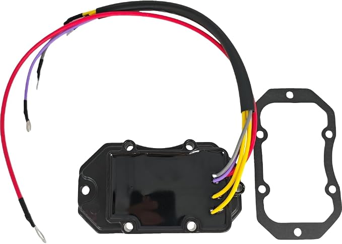 EZROAD 193-5204 Rectifier Voltage Regulator w/Gasket Compatible with Johnson Evinrude 80-235 HP 4 & 6 Cylinder Outboard Motor 1984-1992 35 Amp 395204 584423 18-5825 395391 582904 583076 583268 878335
