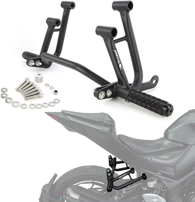Xitomer Steel Subcage Compatible with YZF R3 2015-2025 YZF-R3, MT03 2020-2025 MT-03 Rear Footrests Subcage Motorcycle Passenger Peg Guard Peg Support Stunt Protection