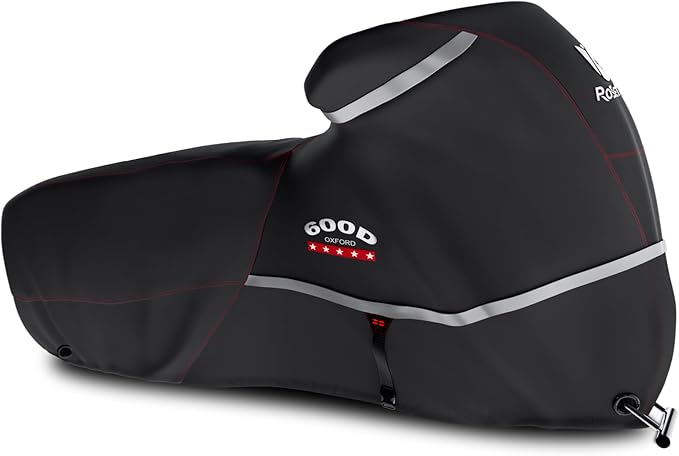 Rosefray Motorcycle Cover 600D Waterproof for Touring Models Harley Davidson Nightster,Sportster, Fat Boy Indoor & Outdoor Storage Black