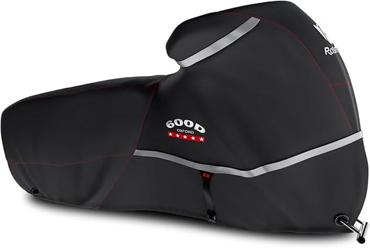 Rosefray Motorcycle Cover 600D Waterproof for Touring Models Harley Davidson Nightster,Sportster, Fat Boy Indoor & Outdoor Storage Black