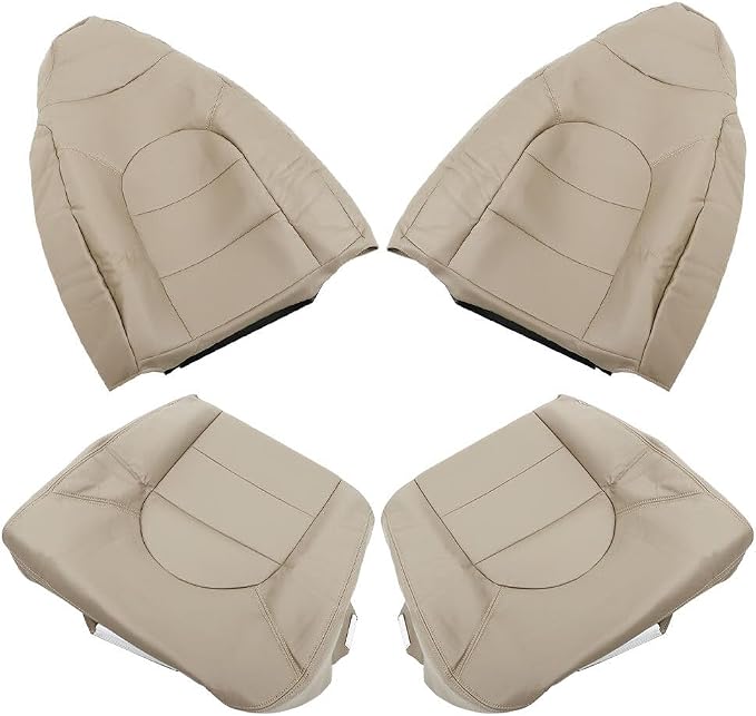 4 Pcs Driver & Passenger Seat Cover and Backrests Cover Tan Replacement for F250 F350 Lariat 1999 2000