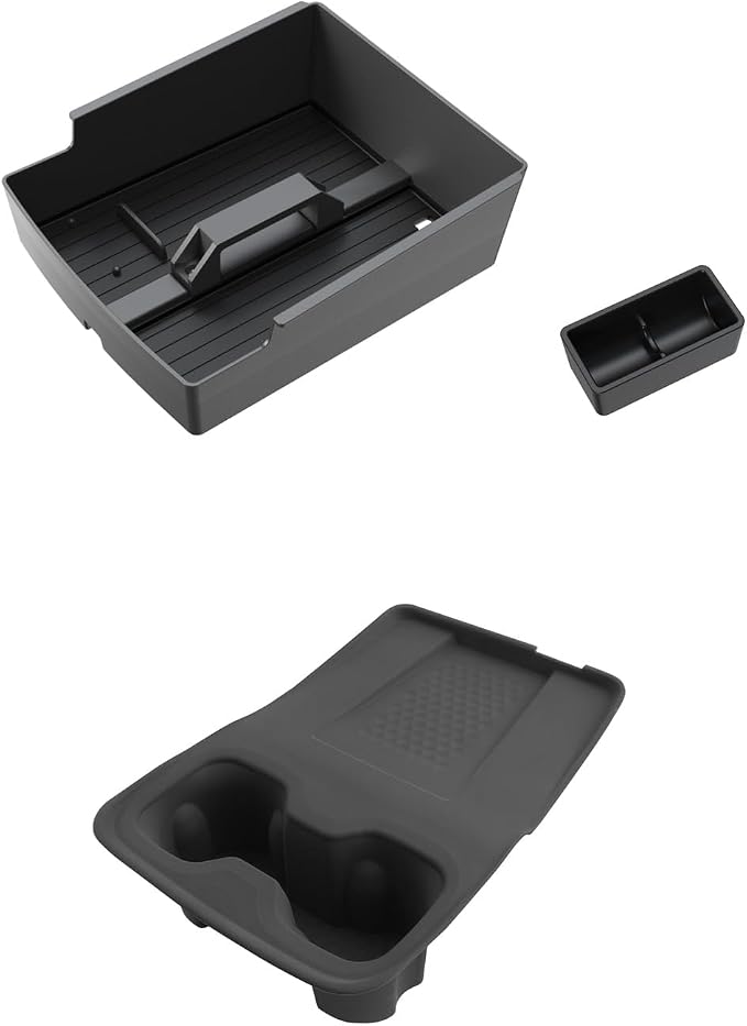 CDEFG 3Pcs for 2025 2026 Chevy Traverse Center Console Organizer with Handle for 2024-2026 Chevrolet Traverse Accessories Middle Console Mat w/Cup Holder Coin Holder