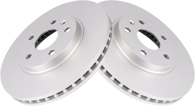 TRQ Front Brake Rotor Set G Coated Vented Compatible with 2008-2014 Cadillac CTS