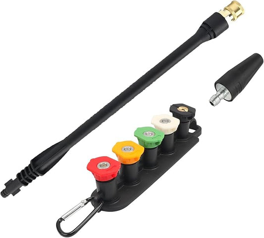Pressure Washer Replacement Spray Wand & Turbo Nozzle and 5 Tips, Compatible with Some of Ryobi, Greenworks, Craftsman, Kar-cher, B&D, Westinghouse, LWQ Electric Pressure Washer