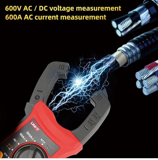 UNI-T Uni-Trend Multimeter clamp Meter UT201R/UT202R/UT203R/UT204R/UT202F AC/DC 400/600A Digital Ammeter clamp Meter DC AC for Measuring Ammeter Voltmeter Ohm Tester(UT201R)
