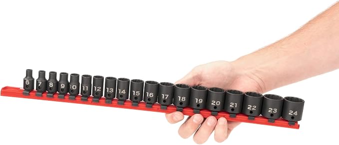 TEKTON 3/8 Inch Drive Impact Socket Set, 19-Piece | SID91114