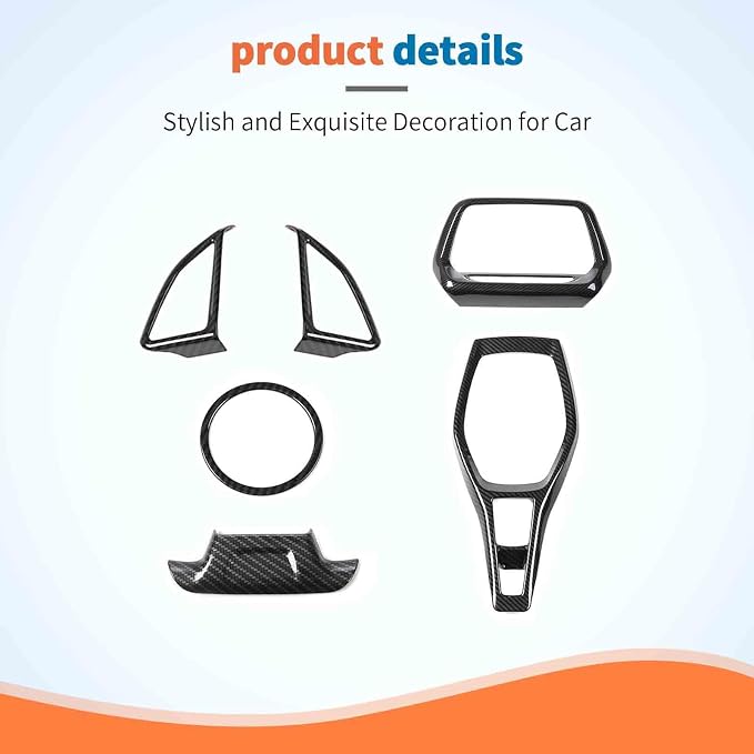 JeCar Carbon Fiber Interior Trim Kit for 2017-2023 Chevrolet Chevy Camaro LT SS ZL1 RS (Only for 8" Screen)