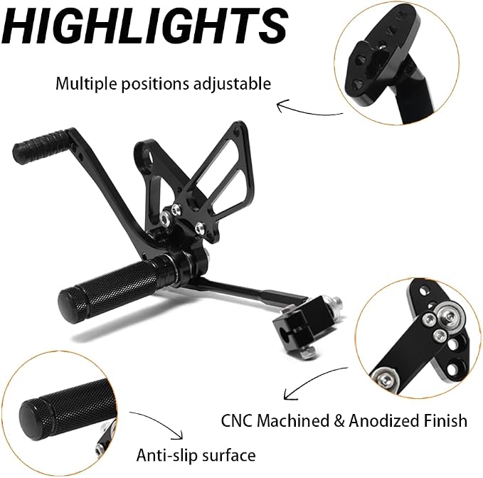 Motorcycle Adjustable Rear Sets Rearsets Foot Pegs for Honda MSX125 GROM 125 2014-2020
