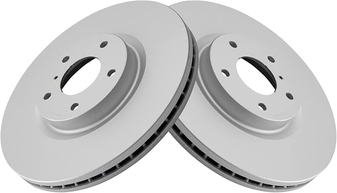 TRQ Front Brake Rotor Set G Coated Vented Compatible with 2003-2019 Infiniti FX35 FX45 G35 G37 EX35 EX37 M35 M35h M37 M45 M56 Q40 Q70 Q70L QX50 QX70 2005-2020 Nissan 350Z 370Z Altima Maxima Murano