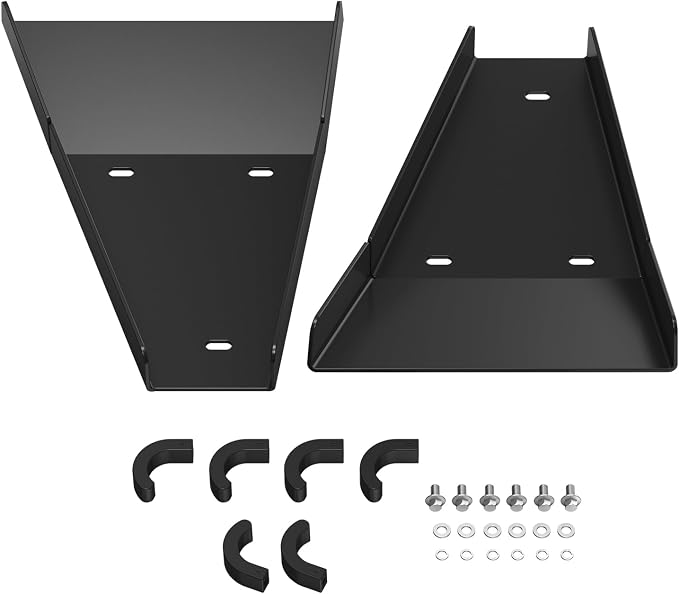 NICECNC A-Arm Skid Plates 6061-T6 Aluminum Compatible with Yamaha Raptor 700 YFM700 2006-2011 2013-2026, Raptor 700R YFM700R 2012 2016-2026, Heavy-Duty Suspension Protectors, Black CNC-Machined Guards