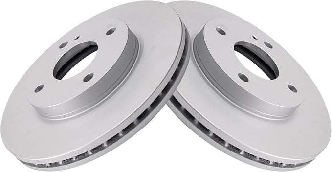 TRQ Front Brake Rotor Set G Coated Vented Compatible with 2011-2019 Ford Fiesta