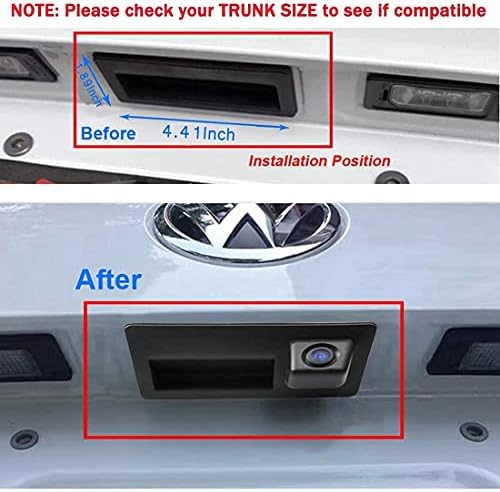 Trajectory VW Audi Trunk Handle Backup Camera with Moving Guide Line + 5" AHD 800x480 TFT LCD Screen Monitor