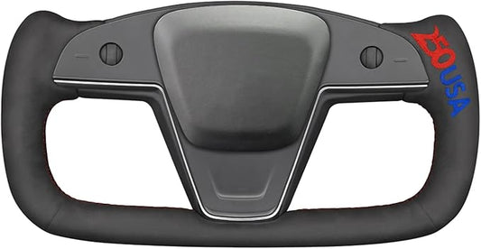 MEWANT 250th Anniversary Limited Edition Steering Wheel Cover for Tesla Model S/X 2021-2023 Commemorative 1776-2026 Embroidery Hand-Stitched Black Suede Wrap