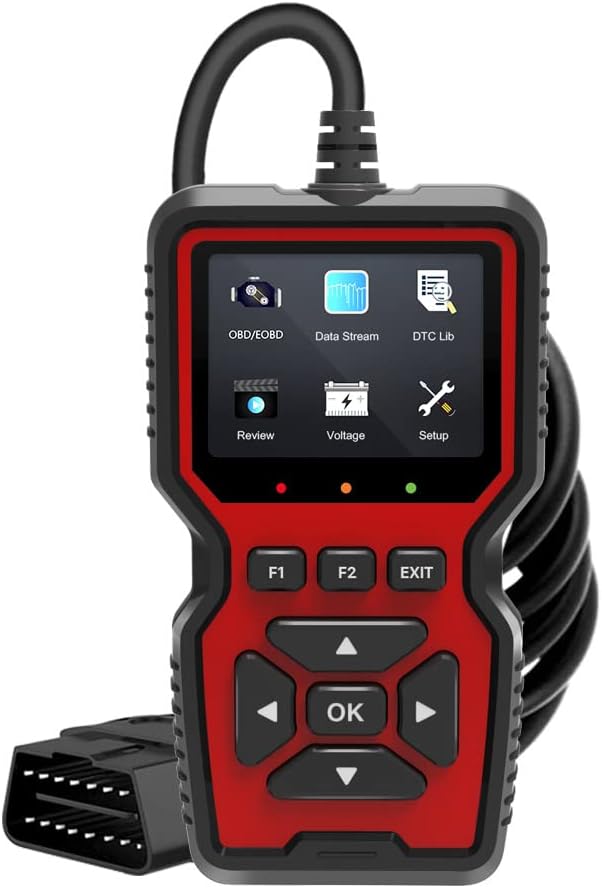 Outzone V519 OBD2 Scanner, Universal Car Code Reader with 2.8" Color Screen, 10 Languages & Print Function for All OBDII Vehicles – Check Engine Light & Live Data