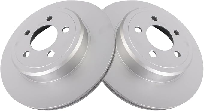 TRQ Rear Brake Rotor Set G Coated Vented Compatible with 2005-2023 Chrysler 300 2005-2008 Dodge Magnum 2006-2023 Charger 2009-2023 Challenger