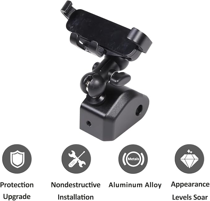 Alumium Alloy Dashboard Side Mobile Phone Holder Trim Compatible with Land Rover Defender 90 110 130 2020-2024 Car Central Control Car Phone Mount (Style B, Right)