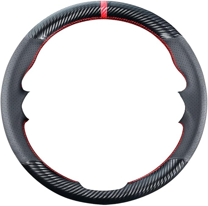 DIY Sew Stitching Carbon Fiber Steering Wheel Covers for Honda CR-V CRV HR-V HRV 2023 2024 2025 15 inches Leather Interior Accessories