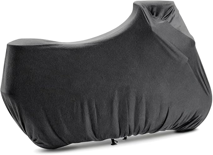 Indoor Motorcycle Cover Universal Dustproof Cover Soft Stretch Durable Motorbike Cover for All Motor,104 inches, Dark Flower Gray