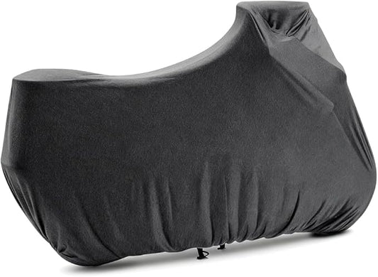 Indoor Motorcycle Cover Soft Stretch Dustproof Cover Compatible with All Motor, 116 inches, Dark Flower Gray
