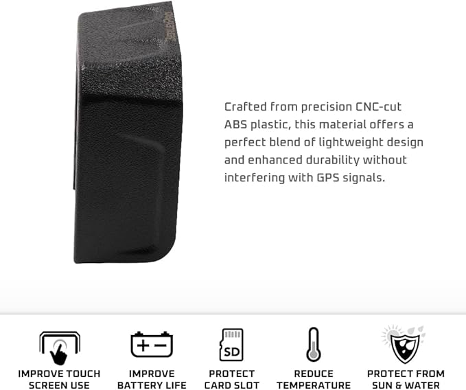 BerleyPro Garmin Fish Finder Visor — Sun Cover & Glare Reduction — Fits Echomap UHD/UHD2/Ultra, GPSMAP, Striker, Echomap Chirp & More — CNC Machined ASA Plastic