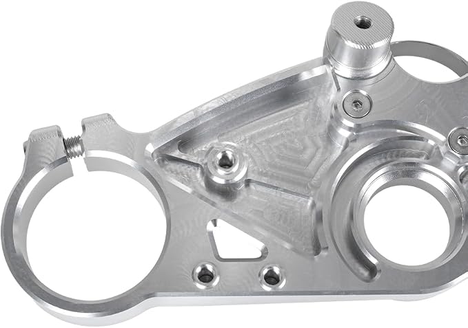ONE.K.S Motorcycle Triple Tree Forks Top Clamp Front End Upper Top Steering Clamp Fit for Kw-asaki ZX6R 2019-2026 European Version Triple Tree Uplink CNC Aluminum (Silver-TX)