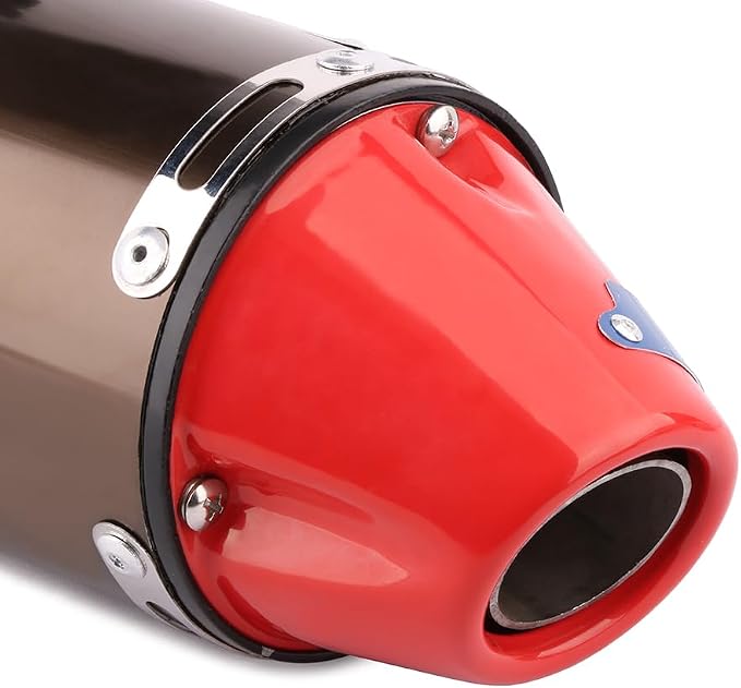 JFG RACING Full Slip On Exhaust Muffler - Complete Exhaust System For For CRF150F CRF230F CRF 230F 150F 2003-2013 / Hawk 250, Titanium