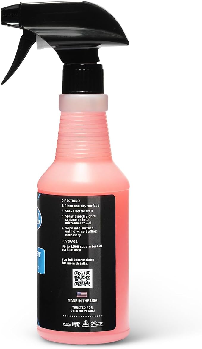 Poli Glow Poli Slick Seal Ceramic Spray Detailer – 16 oz | Silica Polymer Sealant for Boats, RVs & Cars | High-Gloss, Hydrophobic, UV Protection, Last 6+ Months, No Buffing Needed | Made in USA