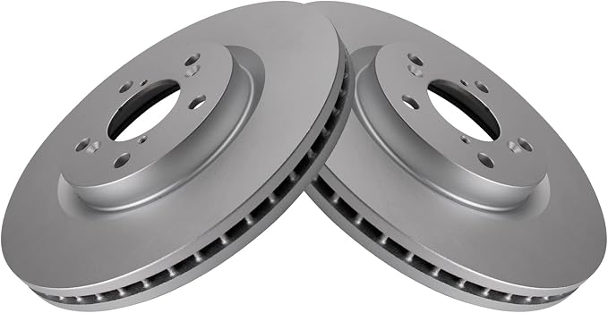 TRQ Front Brake Rotor Set Coated Compatible with 2009-14 Acura TL 2011-14 Honda Odyssey