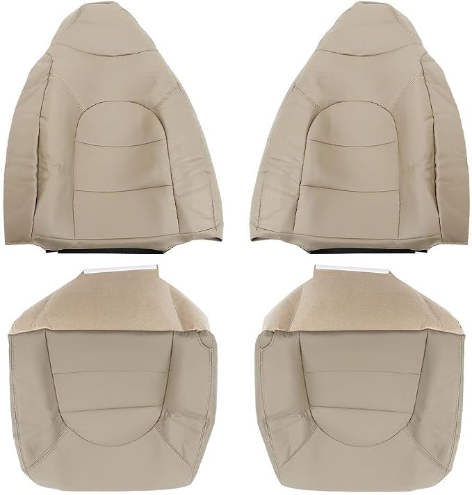 4 Pcs Driver & Passenger Seat Cover and Backrests Cover Tan Replacement for F250 F350 Lariat 1999 2000