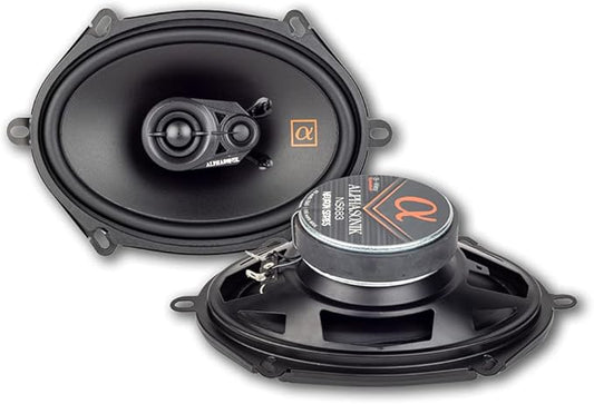 Alphasonik 1 Pair of NS683 Neuron Series 6x8/5x7 (360 Watts Max for The Pair) 180 Watts Max Per Speaker 3-Way Full-Range Car Audio Speaker with PEI Dome Tweeter Polypropylene Cone