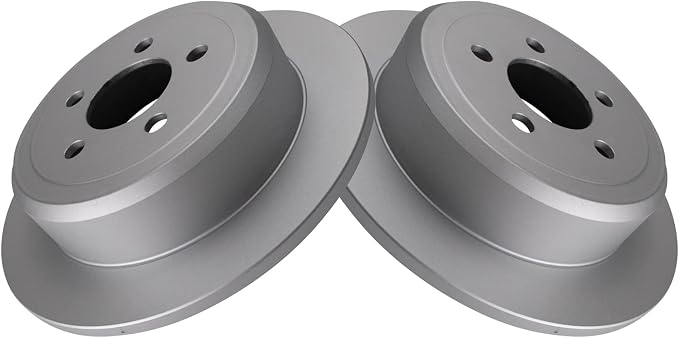 TRQ Rear Brake Rotor Set G Coated Solid Compatible with 2007-2011 Dodge Nitro 2008-2012 Jeep Liberty